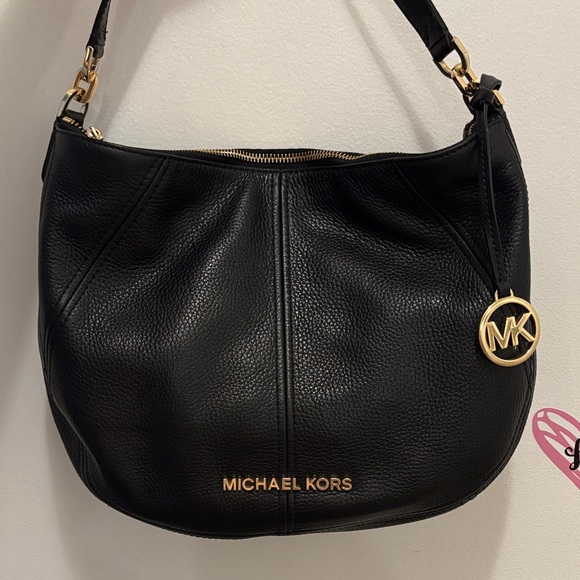Michael Kors Black Pebbled Leather Hobo Bag - Picture 1 of 5